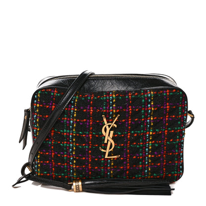 Saint Laurent Tweed Calfskin Monogram Lou Camera Bag Black 1 of 9