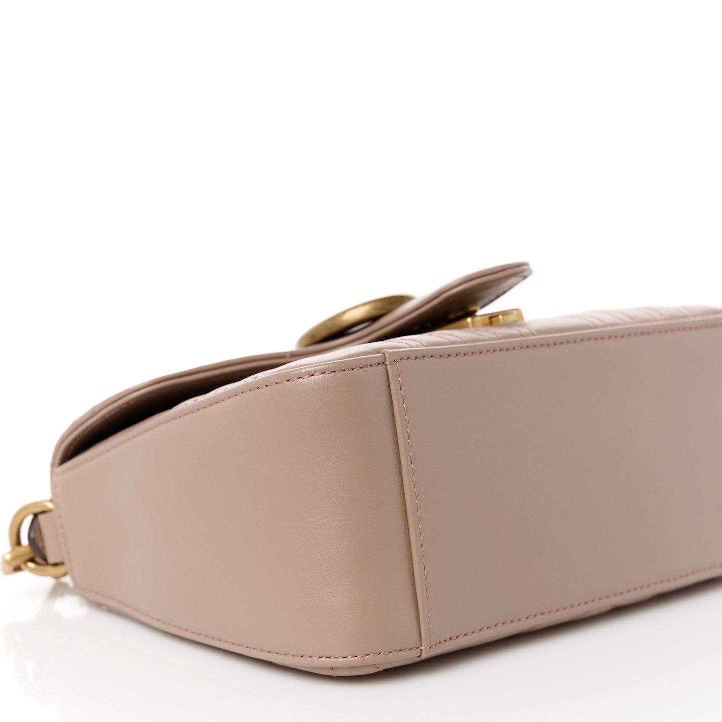 Calfskin Matelasse Mini GG Marmont Top Handle Shoulder Bag Porcelain Rose