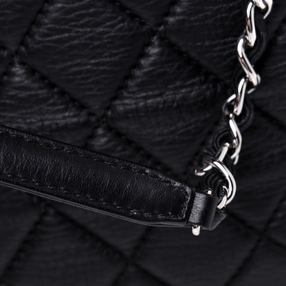 Chanel Washed Lambskin Quilted Bowler Flap Shoulder Bag Black 13 of 13