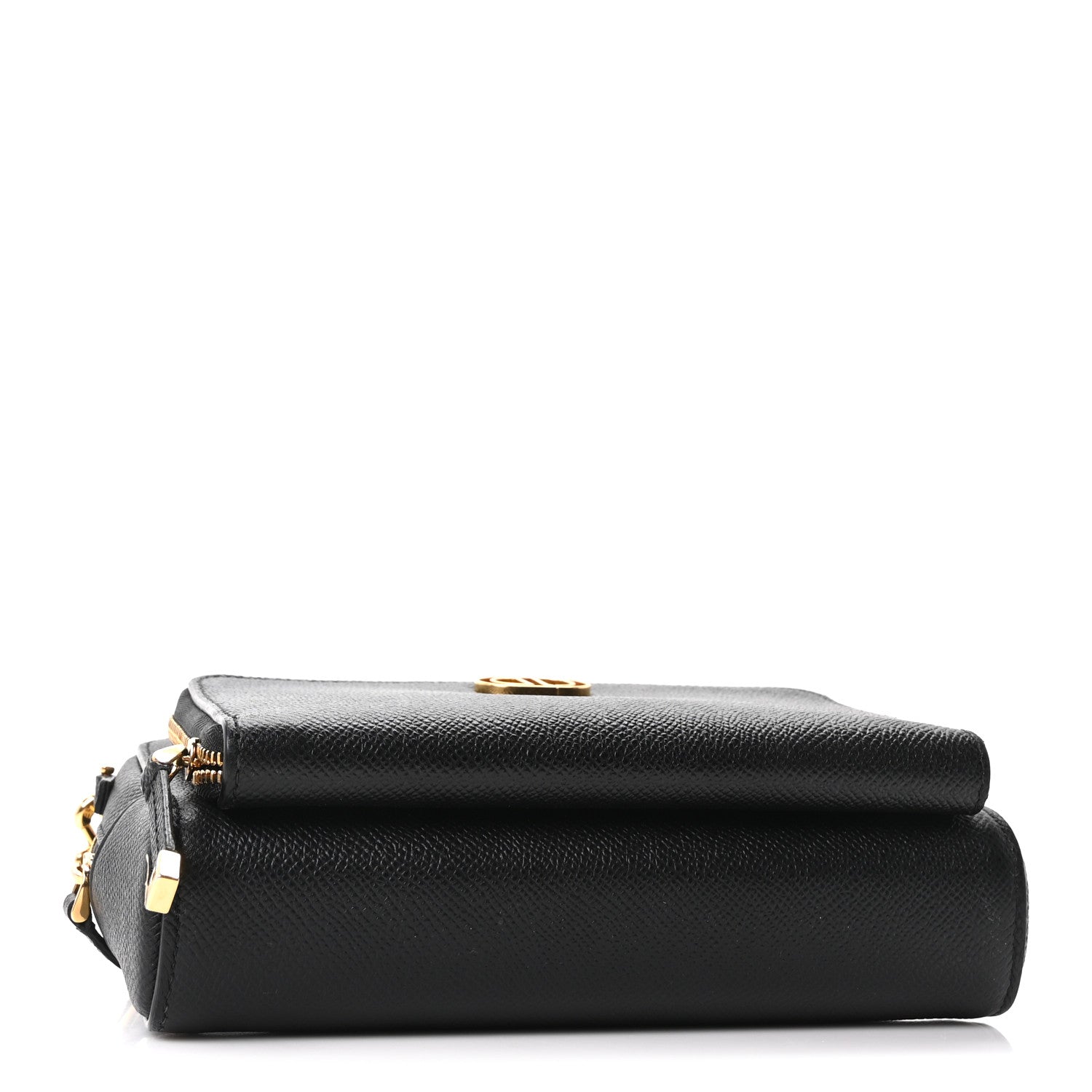 Christian Dior Grained Calfskin Caro Double Pouch Black 4 of 10