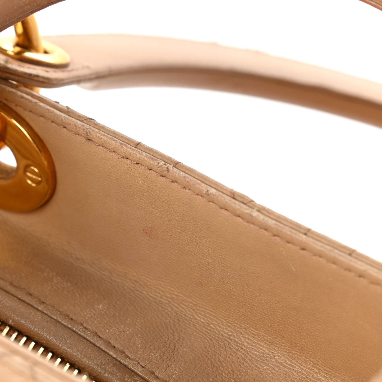 Lambskin Cannage Medium Lady Dior Beige