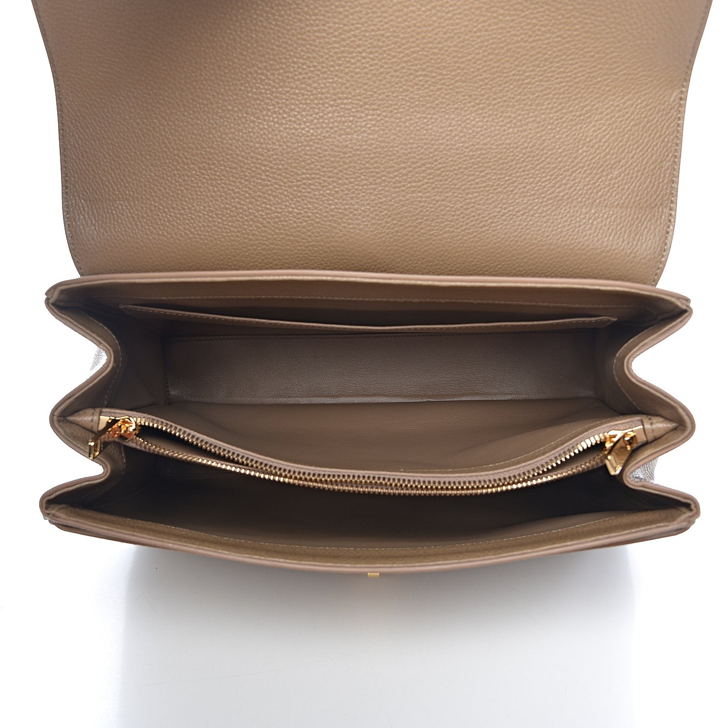 Grained Calfskin Classique 16 Top Handle Bag Beige