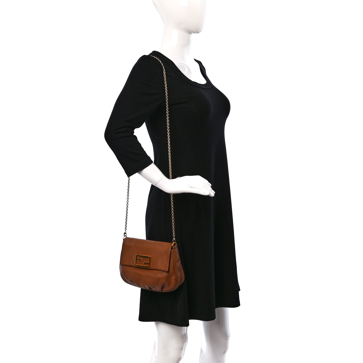 Fendi Vitello Flamingo Fendista Pouchette Crossbody Orzo 2 of 11