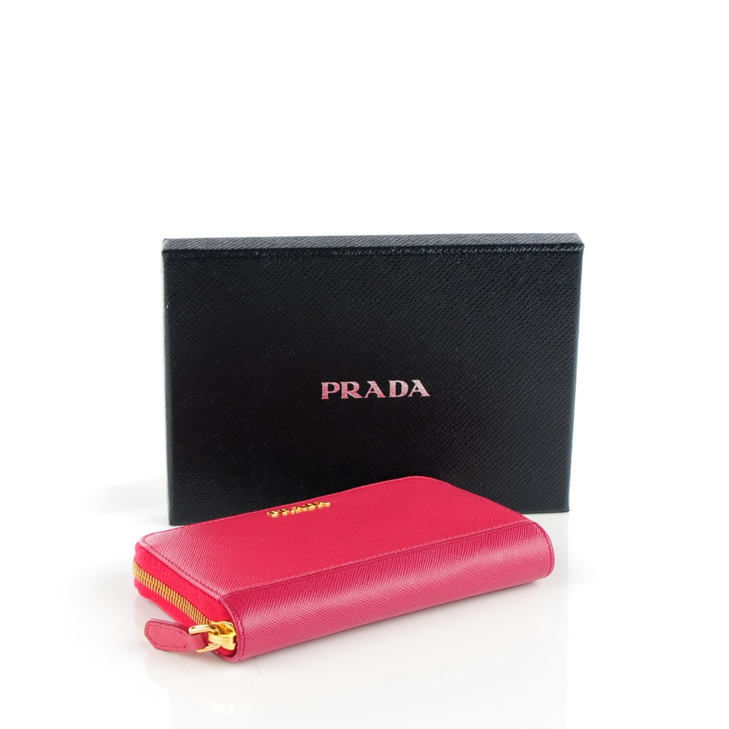 Saffiano Metal Bi-Color Zip Around Wallet Peonia Ibisco