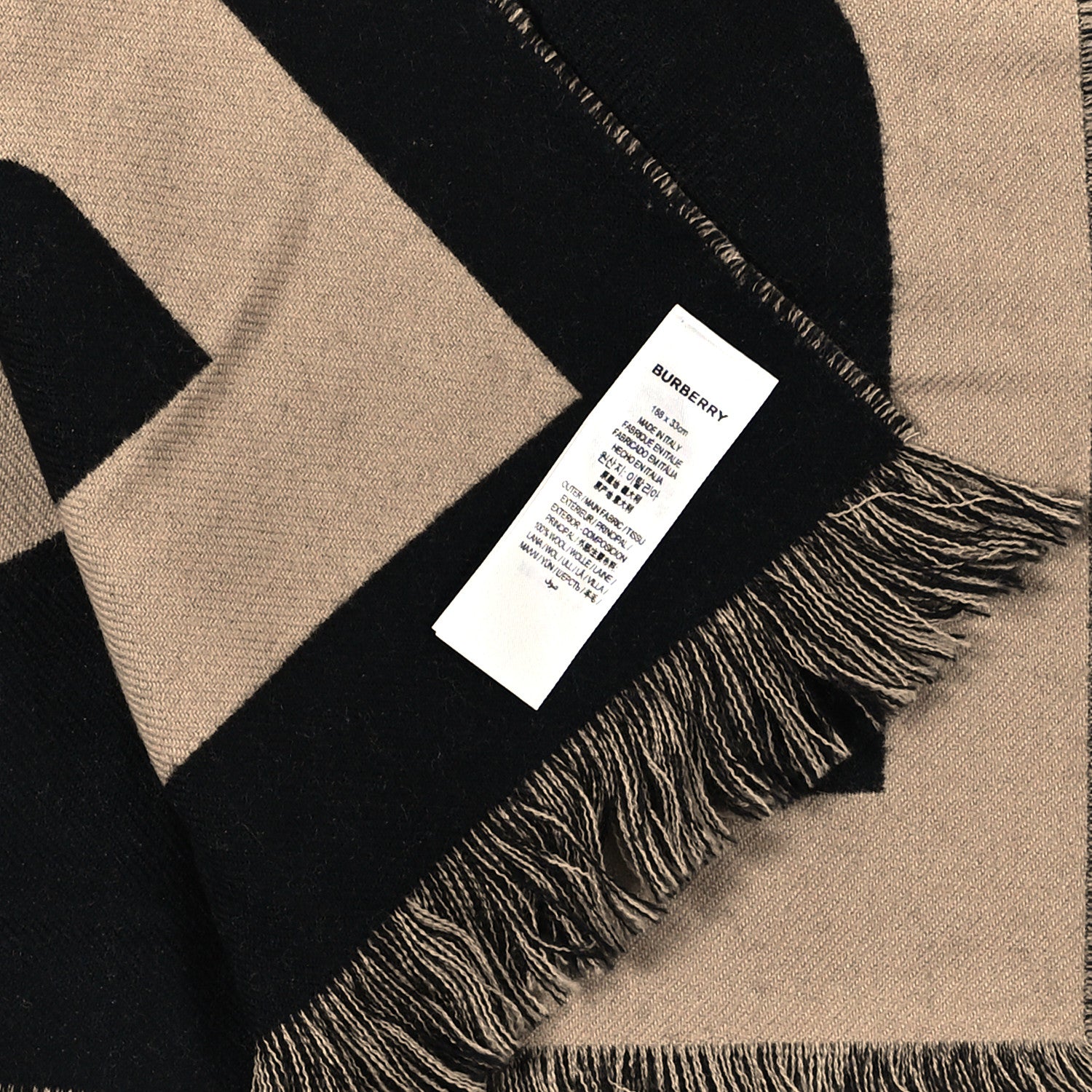 Burberry Wool Jacquard Logo Scarf Archive Beige 4 of 4