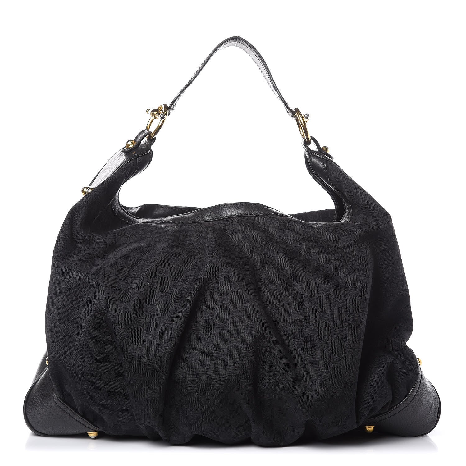 Gucci Monogram Large Jockey Hobo Black 1 of 17