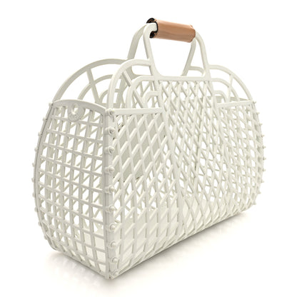 Fendi Recycled Plastic Vitello Liberty Matte Medium Fendi Basket White Ice Miele Scuro 3 of 10