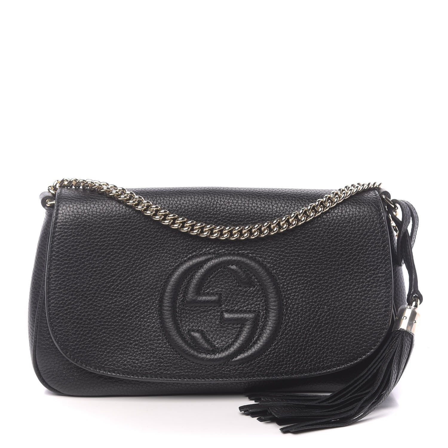 Gucci Pebbled Calfskin Medium Soho Flap Crossbody Black 1 of 11