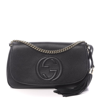 Gucci Pebbled Calfskin Medium Soho Flap Crossbody Black 1 of 11