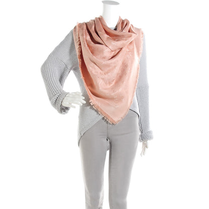 Louis Vuitton Silk Wool Monogram Shawl Rose 2 of 5