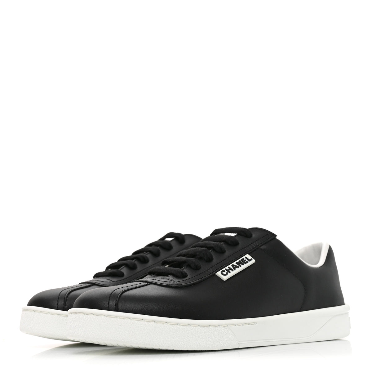Calfskin CC Womens Sneakers 36 Black