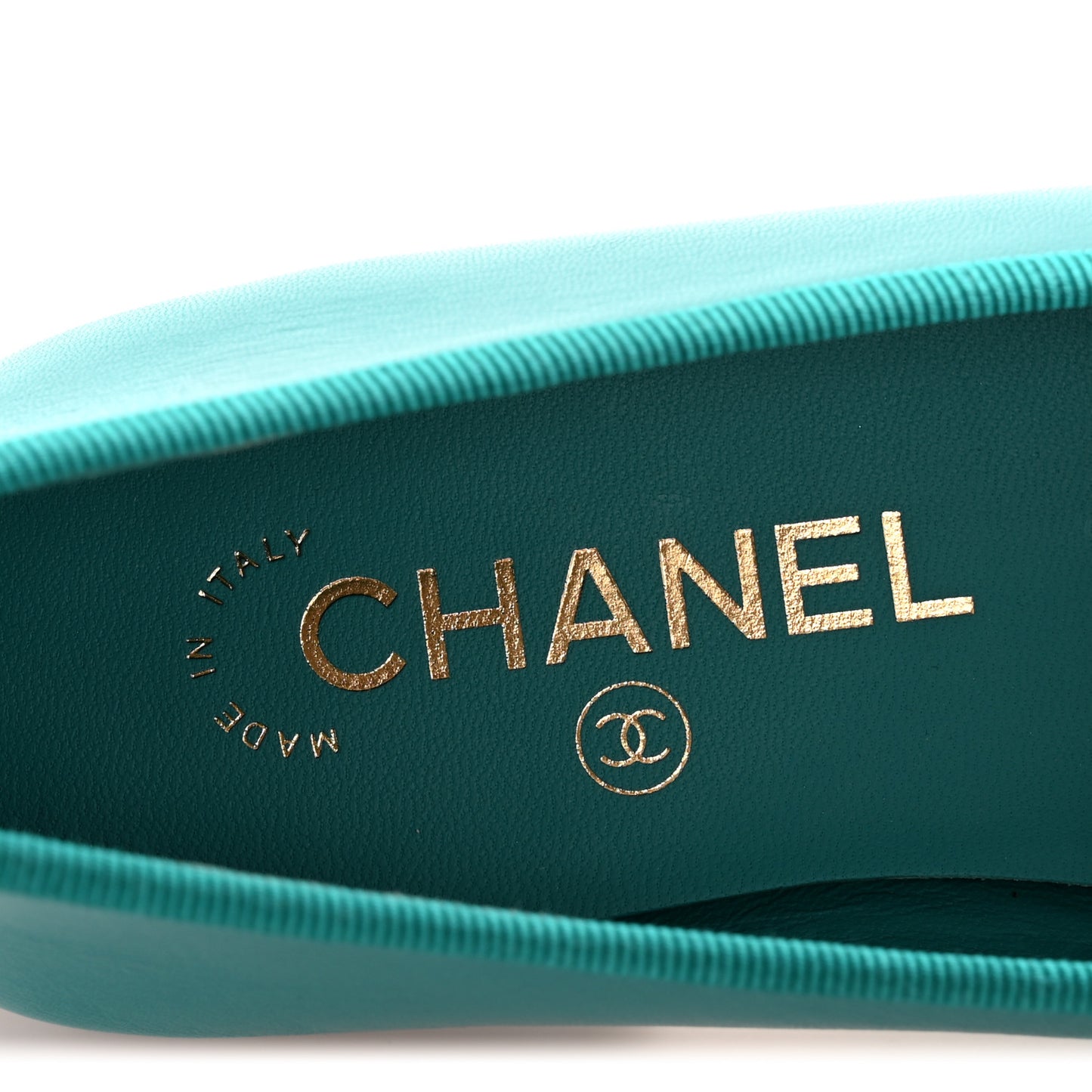 Lambskin Cap Toe CC Ballerina Flats 36.5 Turquoise