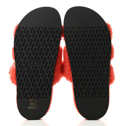 Hermes Woolskin Womens Chypre Sandals 38.5 Orange 5 of 8