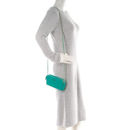 Chanel Caviar Quilted Small Clutch With Chain Turquoise 2 of 8