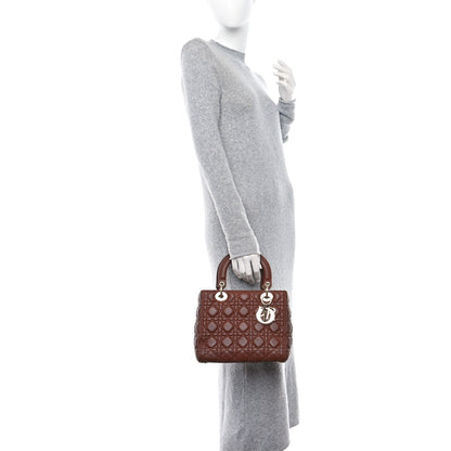 Christian Dior Lambskin Cannage Medium Lady Dior Brown 2 of 15