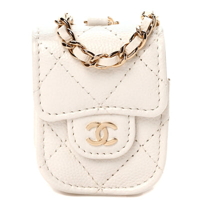 Chanel Caviar Quilted Airpods Case White 1 of 7