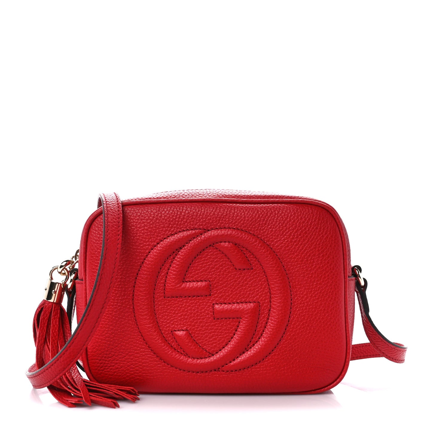Pebbled Calfskin Small Soho Disco Bag Tabasco Red