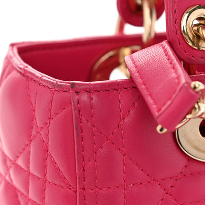 Christian Dior Lambskin Cannage Medium Lady Dior Fuchsia 11 of 11