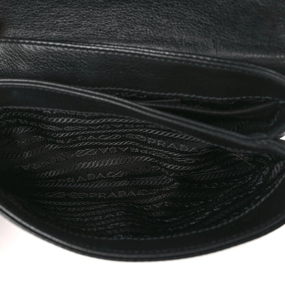 Prada Soft Calfskin Chain Shoulder Bag Black 5 of 8