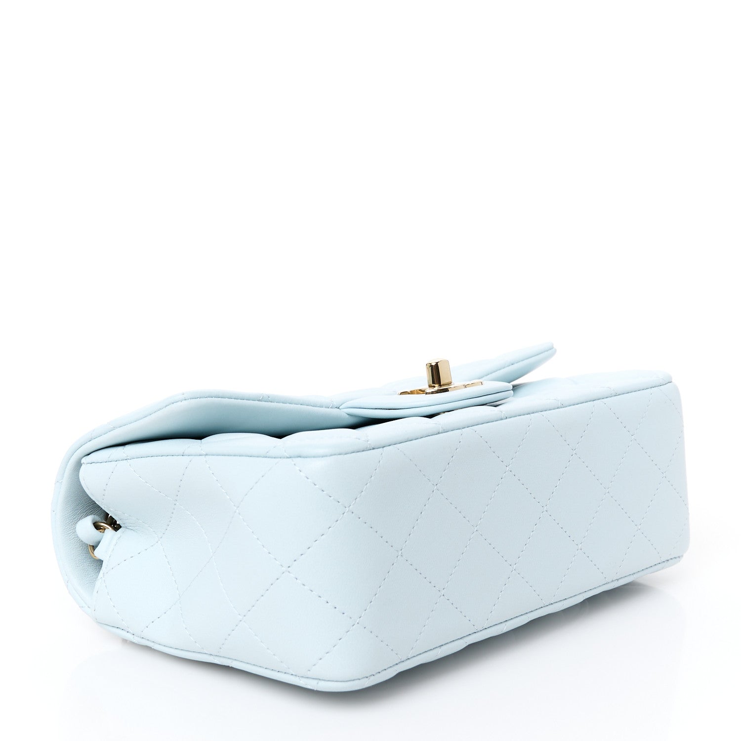 Chanel Lambskin Quilted Mini Rectangular Flap Light Blue 4 of 12