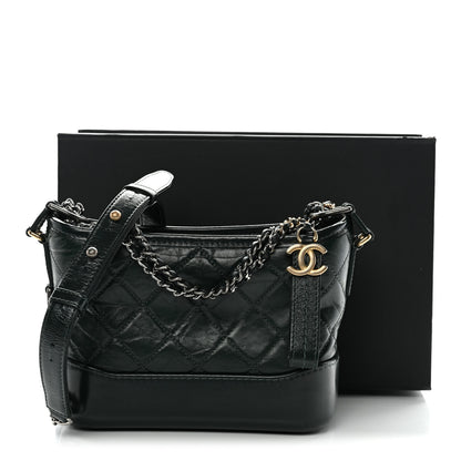 Chanel Aged Calfskin Quilted Small Gabrielle Hobo Dark Green 13 of 13