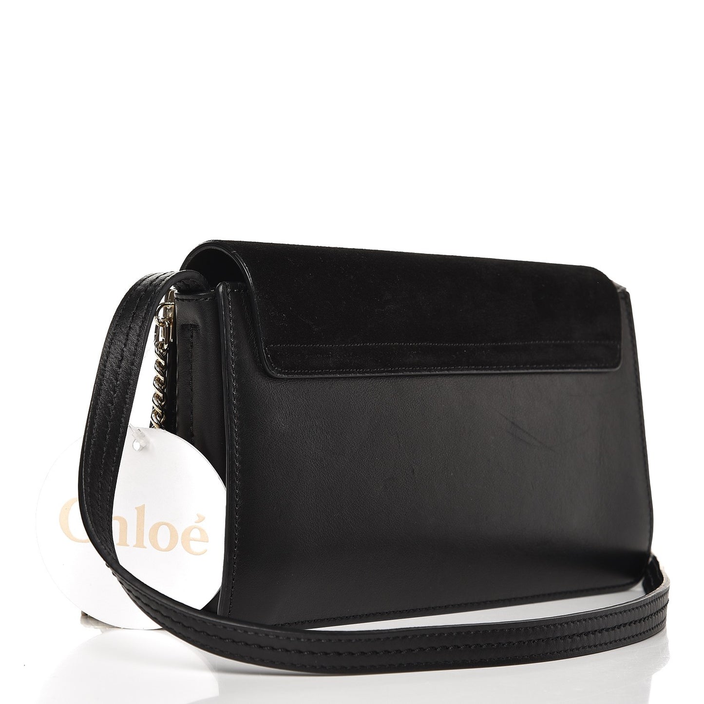 Suede Calfskin Small Faye Shoulder Bag Black