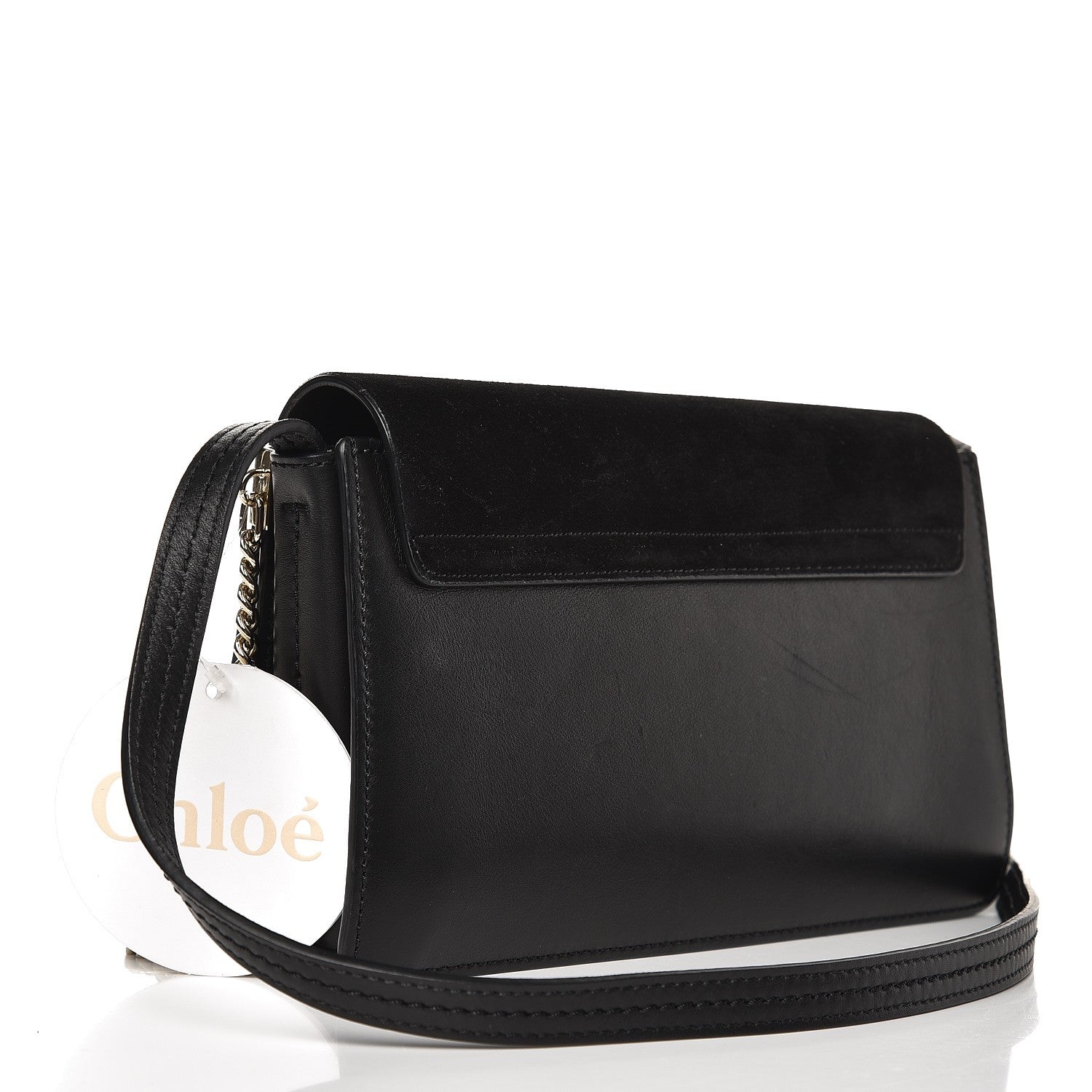 Chloe Suede Calfskin Small Faye Shoulder Bag Black 3 of 9