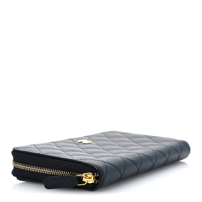Chanel Caviar Quilted Large Gusset Zip Around Wallet Black 4 of 11
