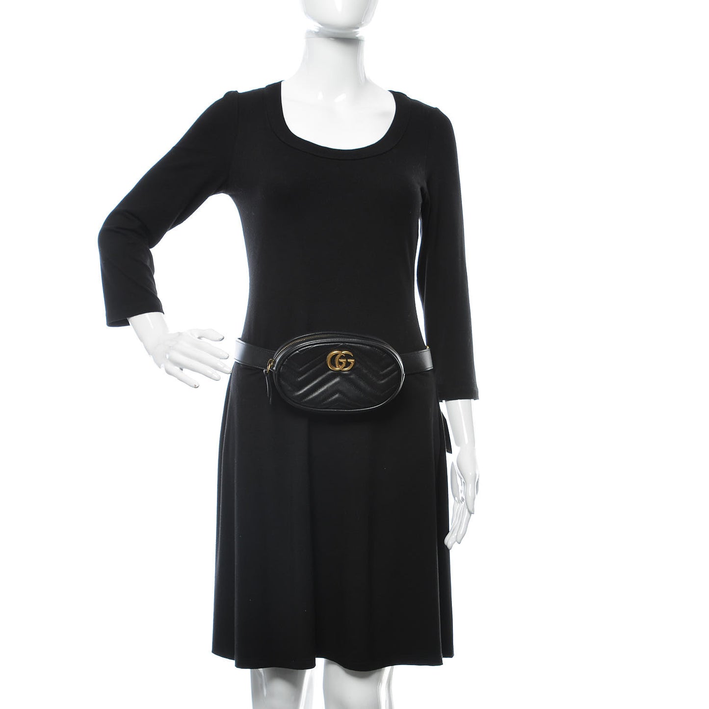 Calfskin Matelasse GG Marmont Belt Bag 95 38 Black