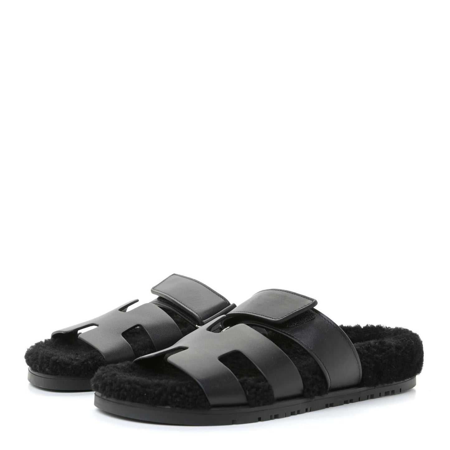 Calfskin Woolskin Womens Chypre Sandals 37 Black