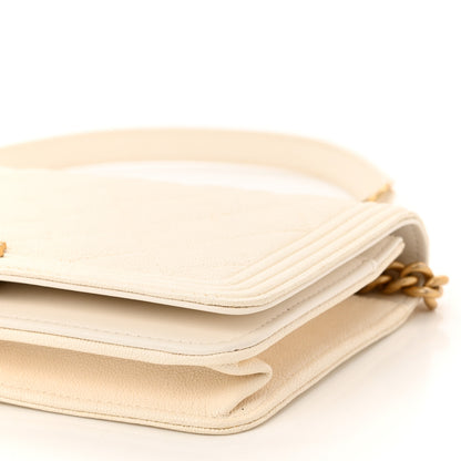 Chanel Caviar Quilted Boy Wallet On Chain WOC White 11 of 12