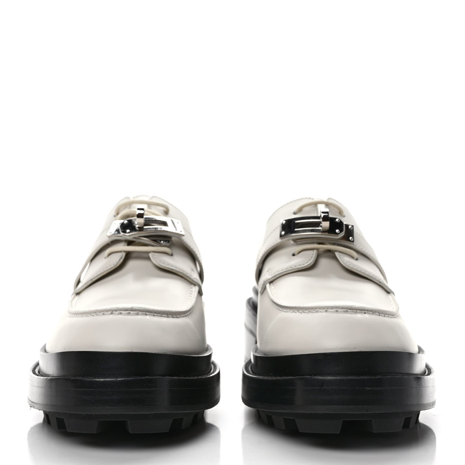 Hermes Glossed Calfskin First Derby 38 Beige Glaise 2 of 9