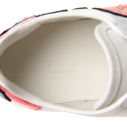 Gucci Calfskin Web Floral Embroidered Womens Ace Sneakers 36 White 7 of 9