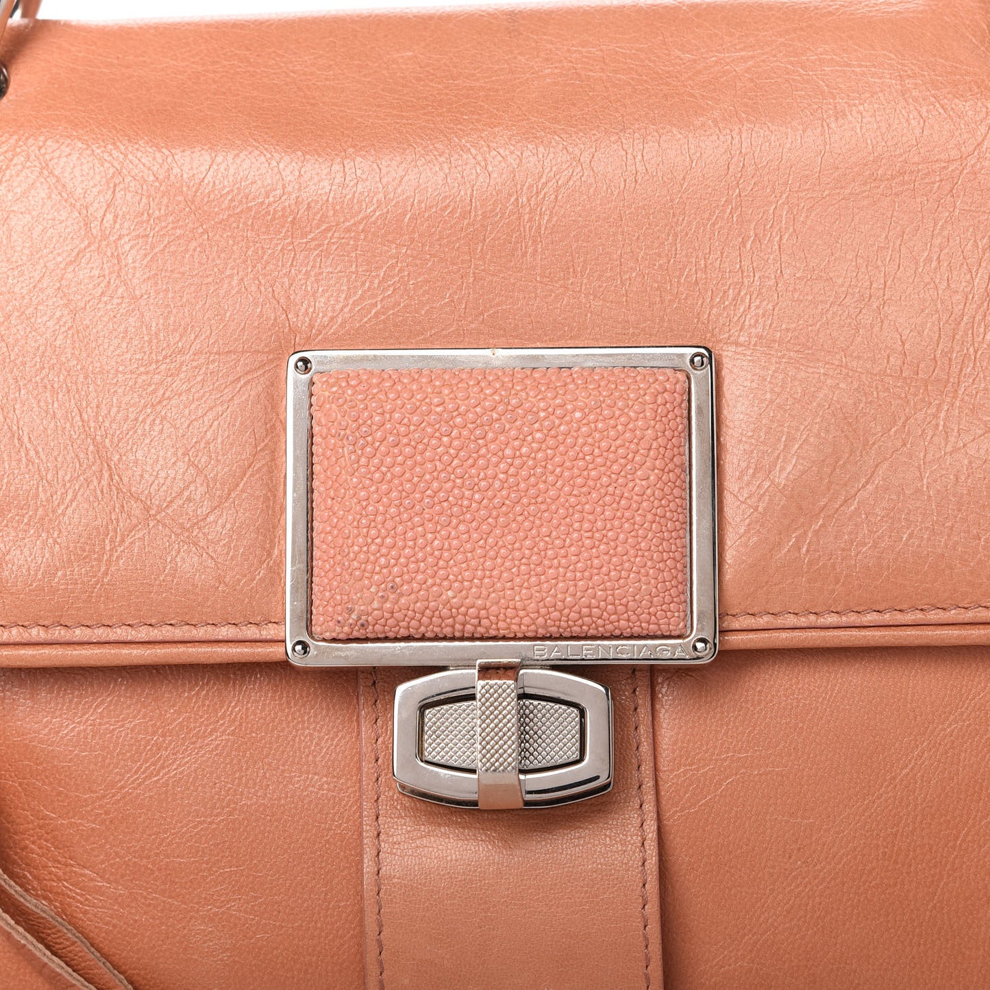 Agneau Stingray Top Handle Bag Rose Blush