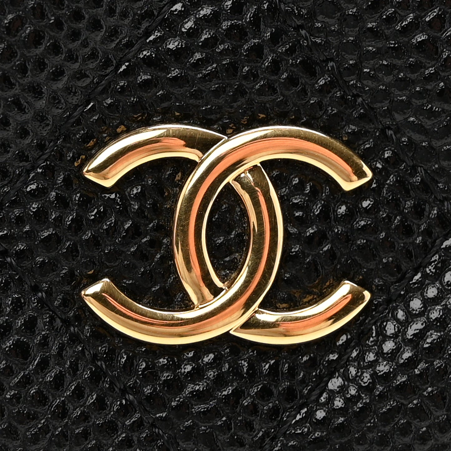 Caviar Quilted Miss Coco Clutch With Chain Black