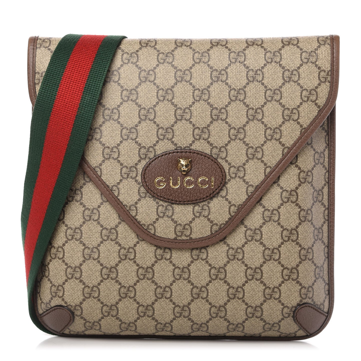 GG Supreme Monogram Web Medium Neo Vintage Flap Messenger Bag Beige New Acero