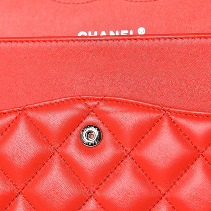Chanel Lambskin Quilted Jumbo Double Flap Red 15 of 15