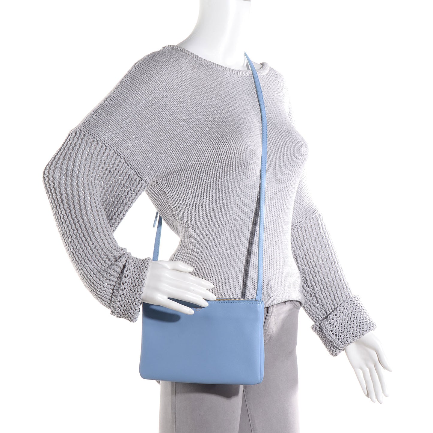 Lambskin Small Trio Crossbody Bag Lavender