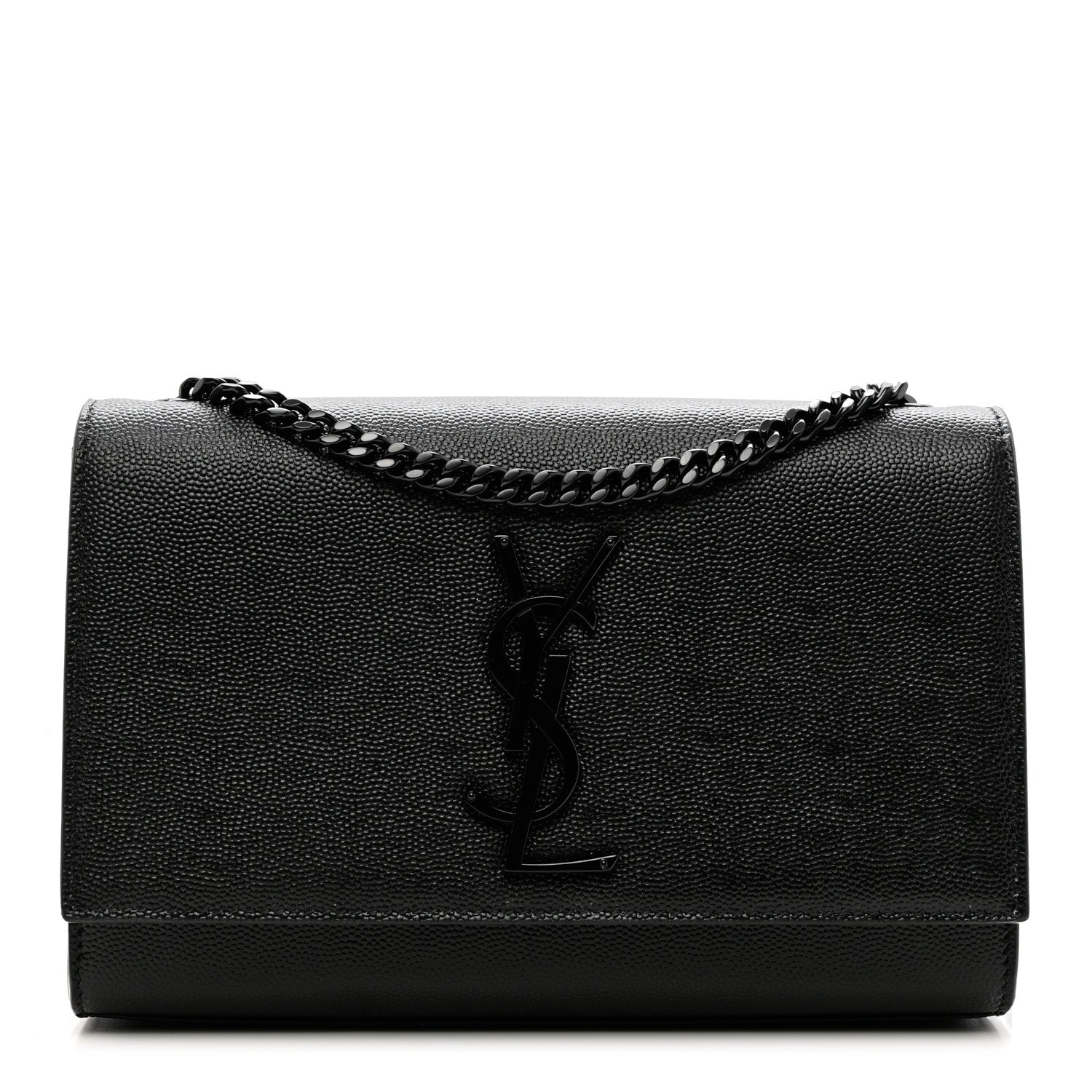 Saint Laurent Grain De Poudre Small Monogram Kate Satchel Black 1 of 10