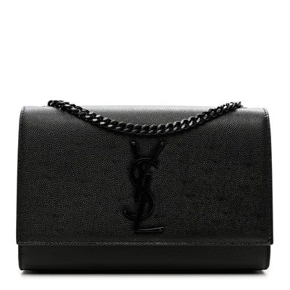 Saint Laurent Grain De Poudre Small Monogram Kate Satchel Black 1 of 10