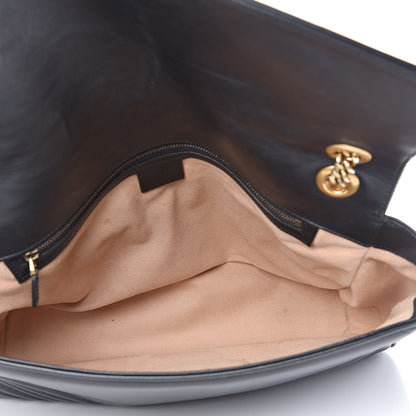 Gucci Calfskin Matelasse Large GG Marmont Shoulder Bag Black 5 of 17