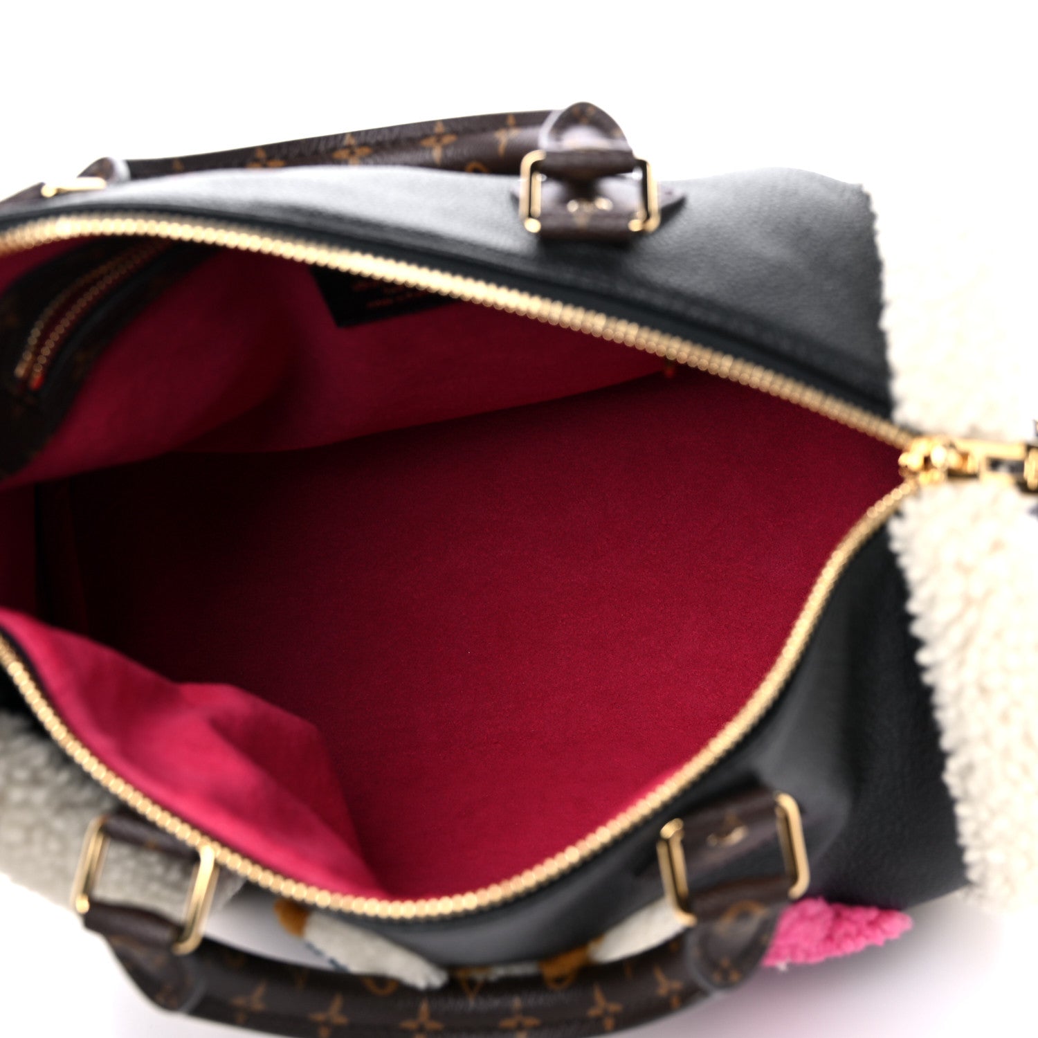 Louis Vuitton Calfskin Monogram Teddy Speedy Bandouliere 30 Black 5 of 8