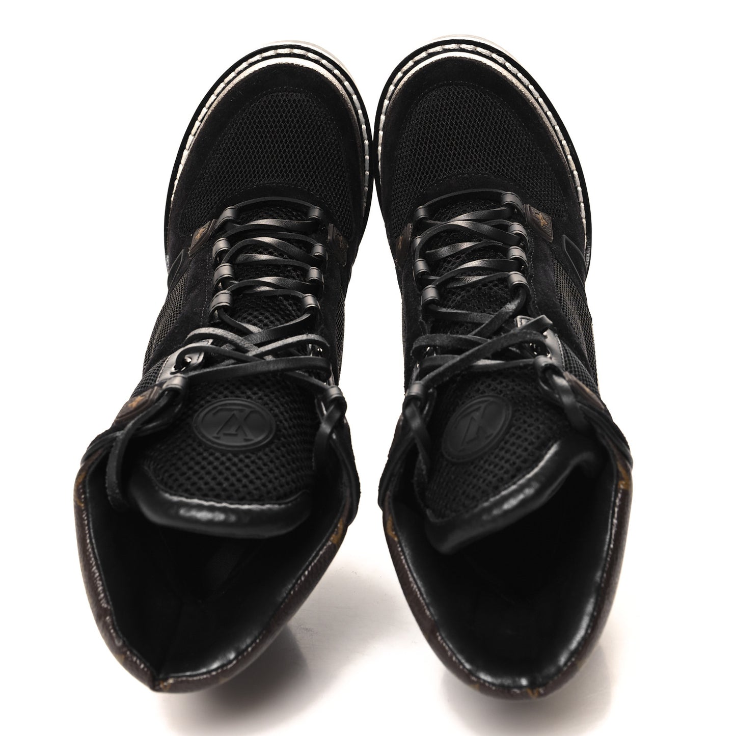 Suede Calfskin Monogram Star Trail Ankle Boots 40 Black