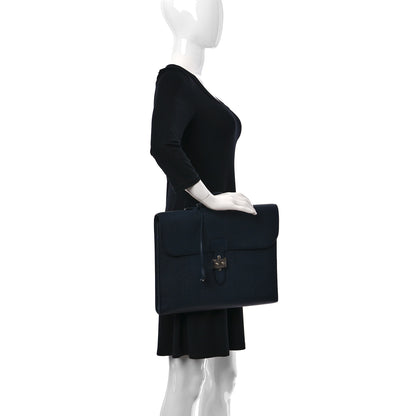 Hermes Epsom Sac A Depeches Light 1-37 Briefcase Bleu Nuit 2 of 10