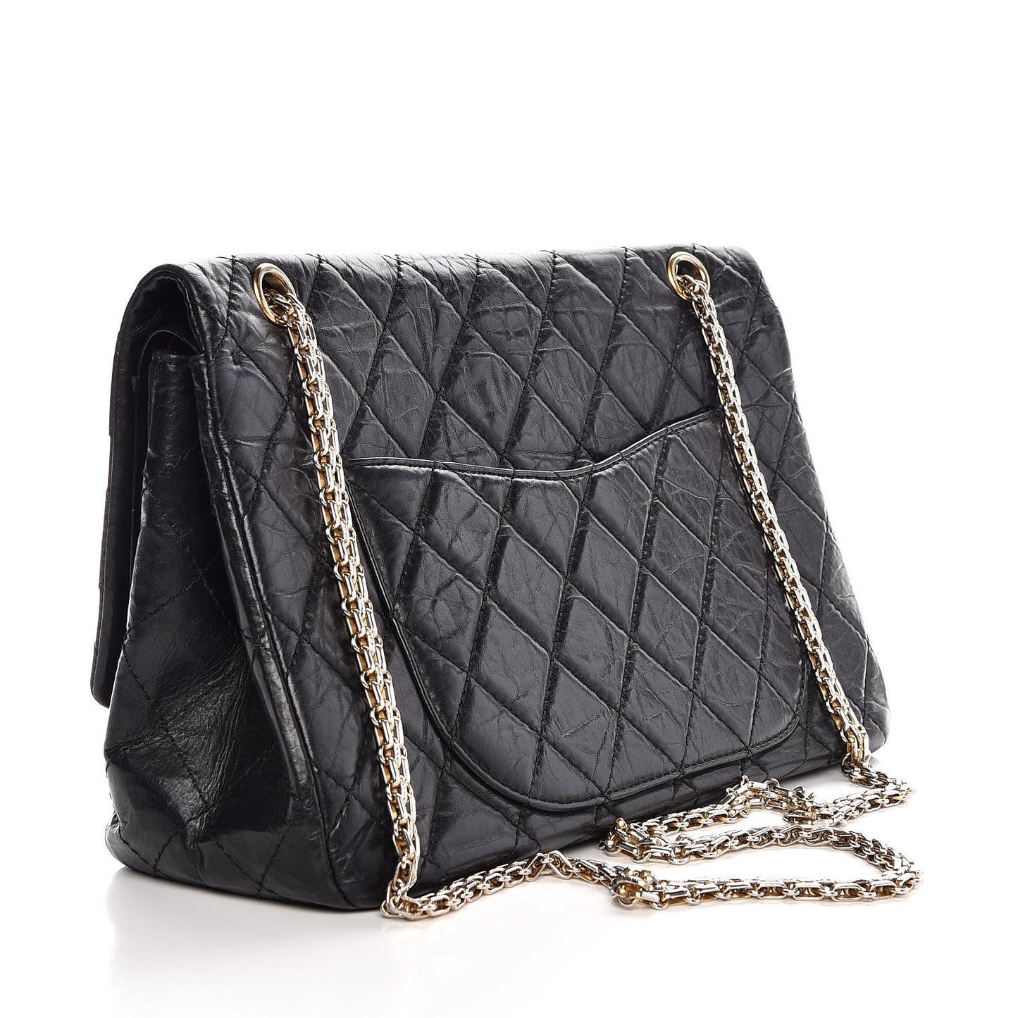 Aged Calfskin Quilted 2.55 Reissue 227 Flap Black