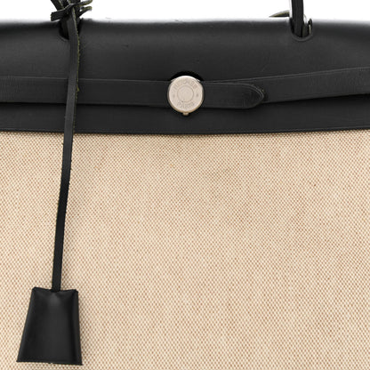 Hermes Toile Vache Calfskin Herbag 30 PM Ficelle Black 8 of 18