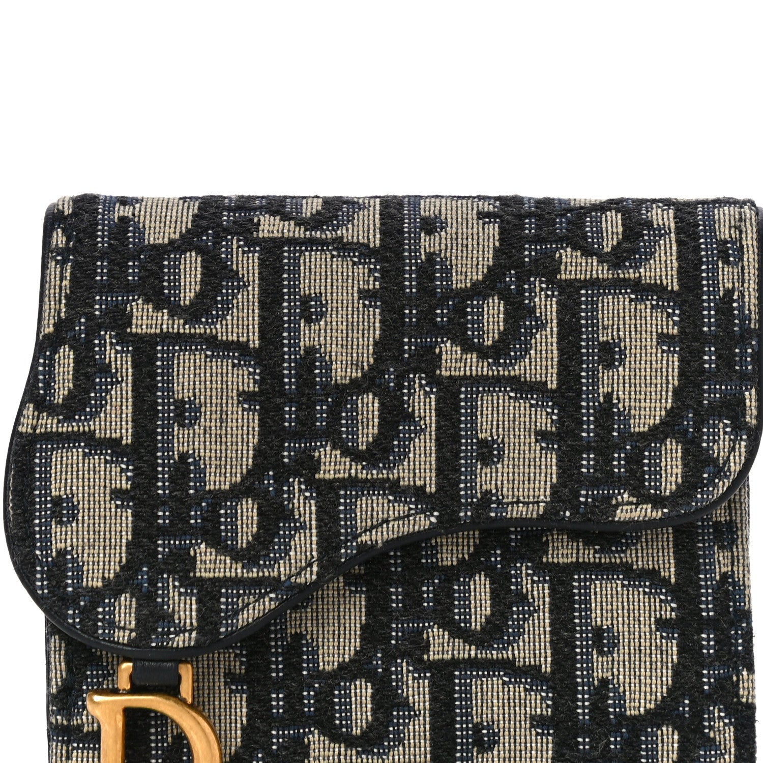 Christian Dior Oblique Saddle Lotus Wallet Blue 7 of 10