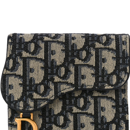 Christian Dior Oblique Saddle Lotus Wallet Blue 7 of 10