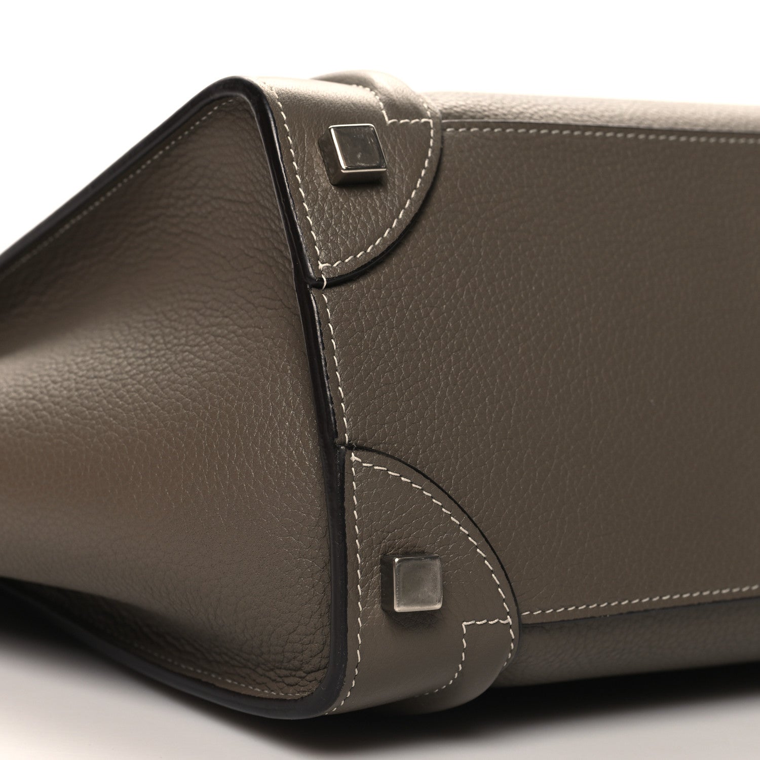 Celine Drummed Calfskin Micro Luggage Souris 9 of 11