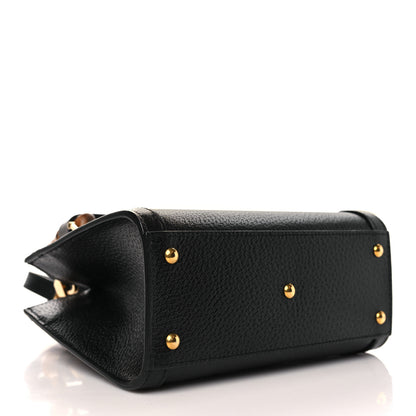 Gucci Textured Dollar Calfskin Web Mini Diana Tote Bag Black 4 of 8